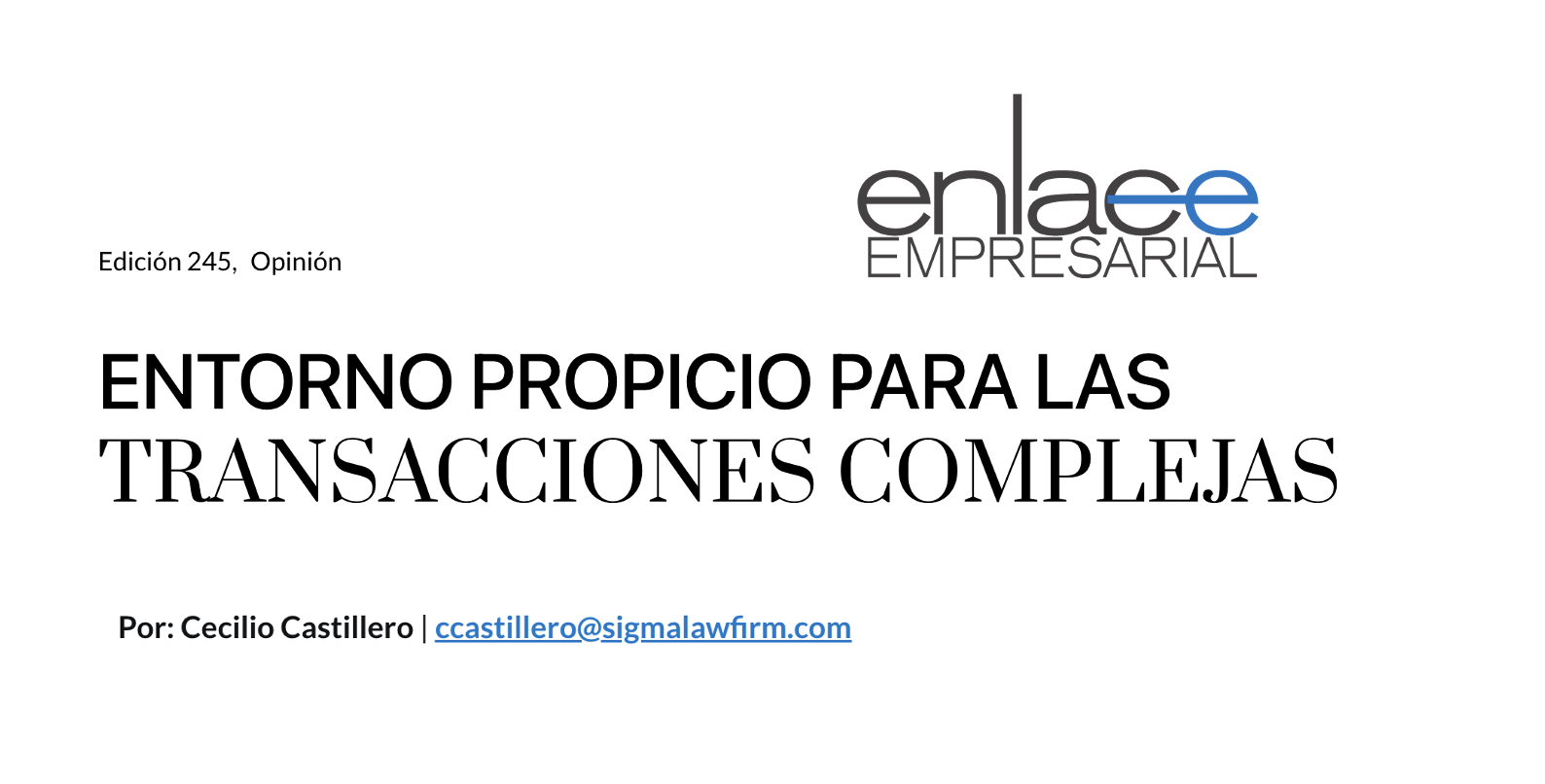 Lee más sobre el artículo Entrevista a Cecilio Castillero en la revista de la Cámara de Comercio de Panamá